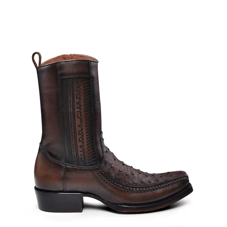 Flame Chocolate Ostrich Cowboy Boot CU803