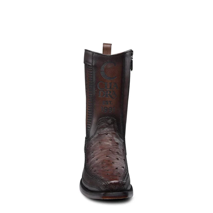 Flame Chocolate Ostrich Cowboy Boot CU803