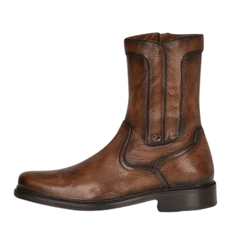 Almond Deer Zipper Casual Ankle Boot FC661