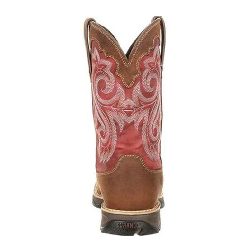 10" Wstrn Briar Brown and Rusty Red Work Boot DRD0220