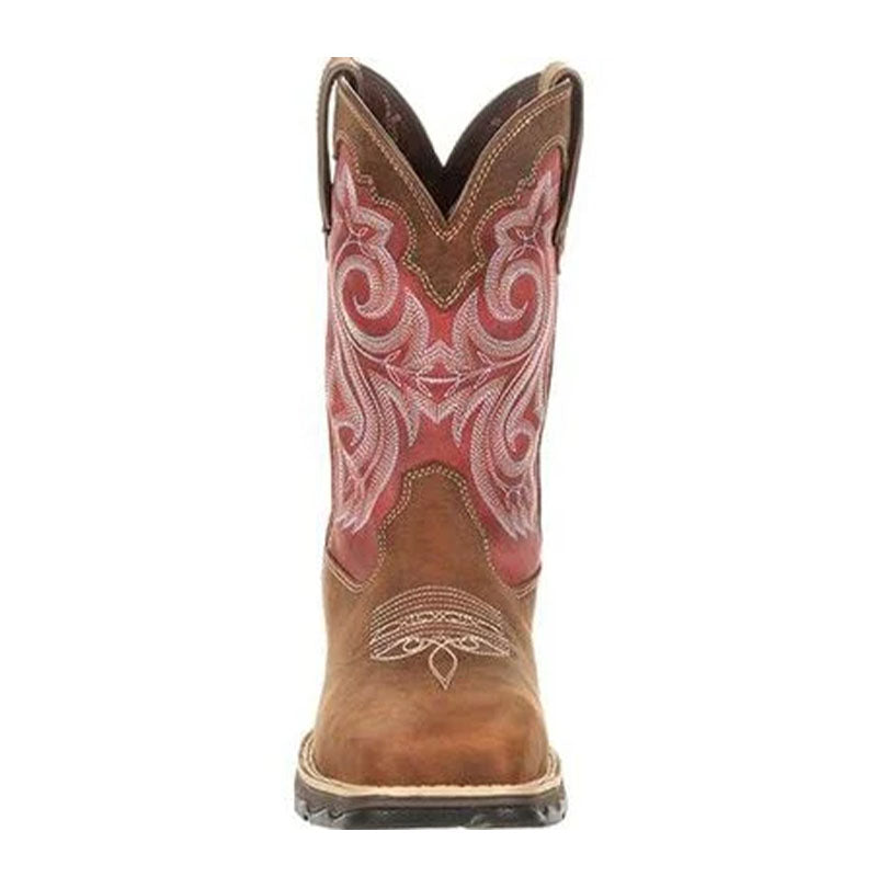 10" Wstrn Briar Brown and Rusty Red Work Boot DRD0220
