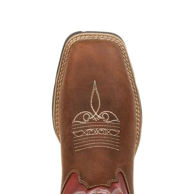 10" Wstrn Briar Brown and Rusty Red Work Boot DRD0220