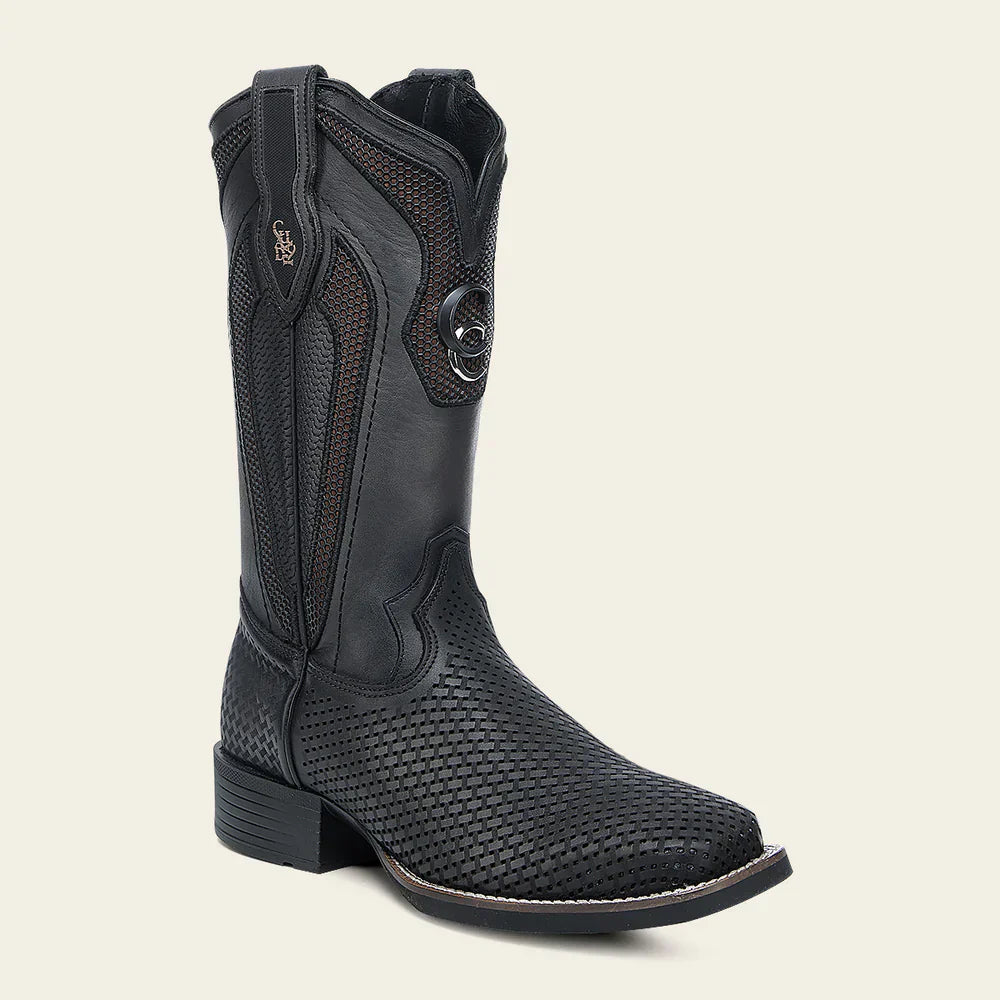 Black Oxford Laser Cowboy Boot CU985