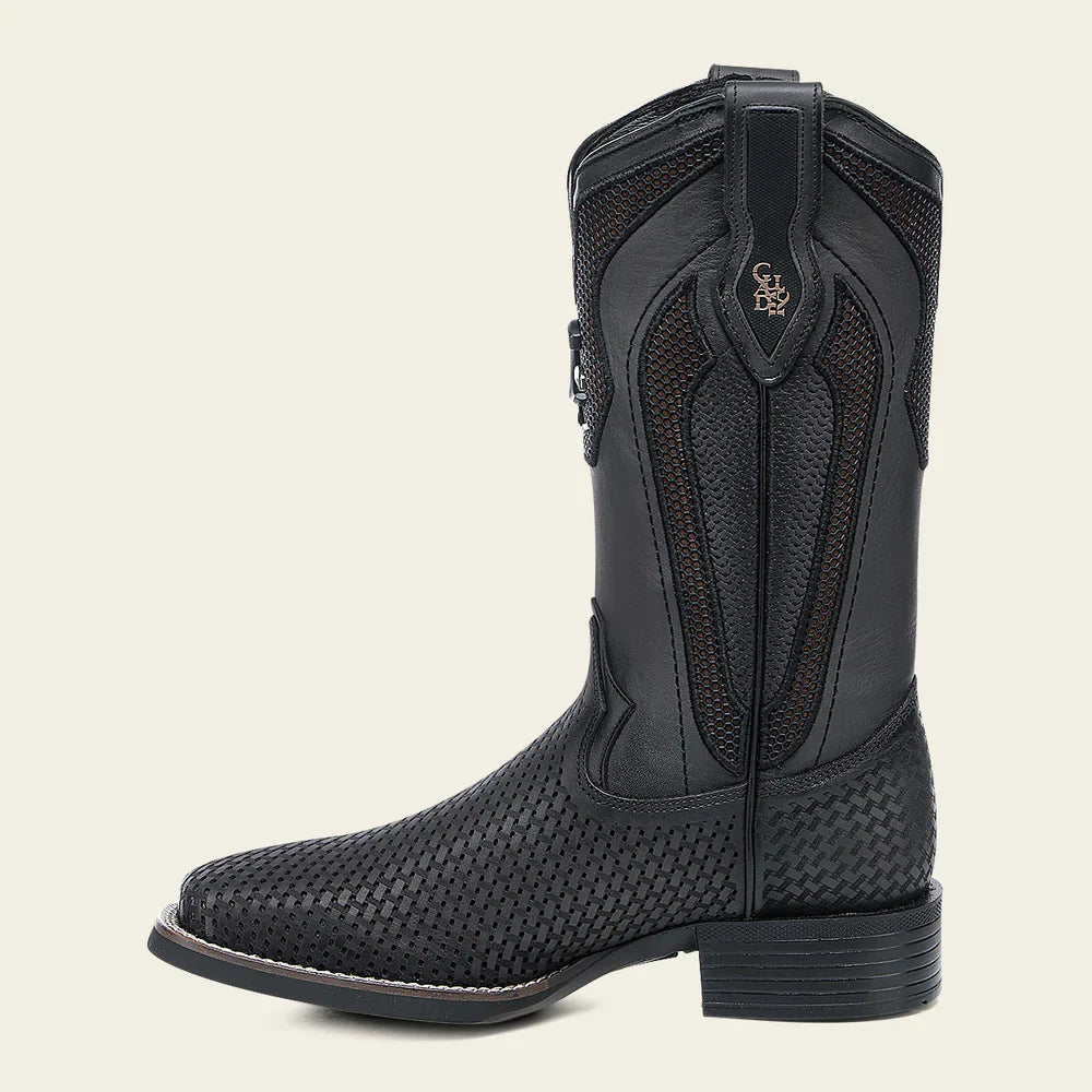 Black Oxford Laser Cowboy Boot CU985
