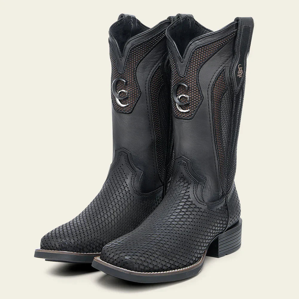 Black Oxford Laser Cowboy Boot CU985