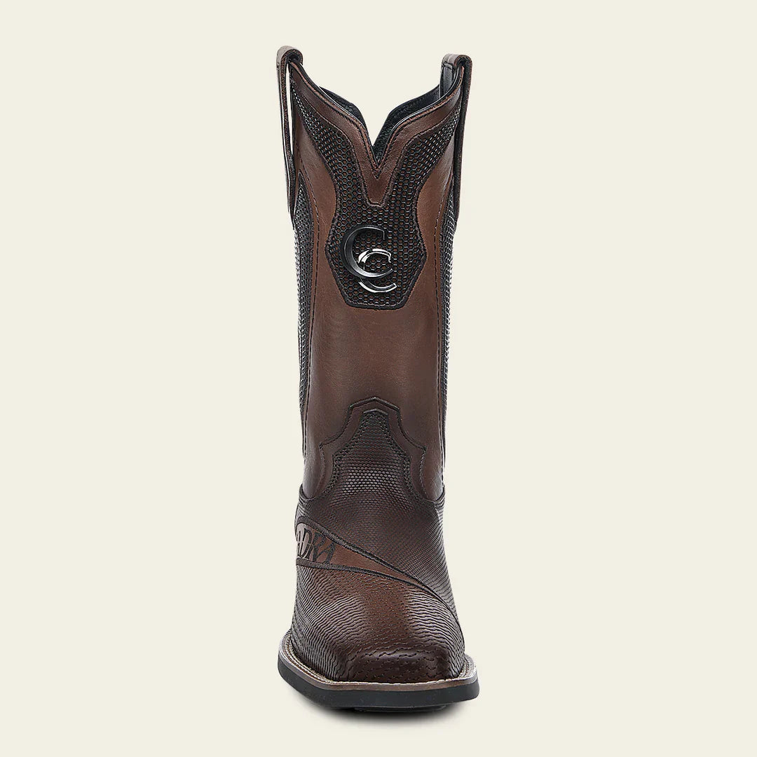 Honey Embroidery & Laser Square Toe Boot CU986