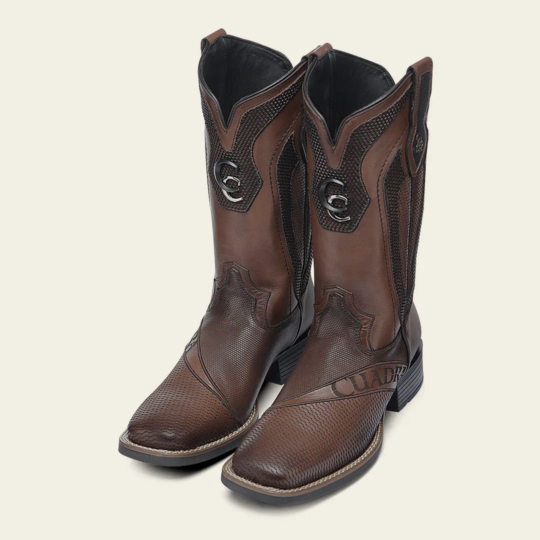 Honey Embroidery & Laser Square Toe Boot CU986