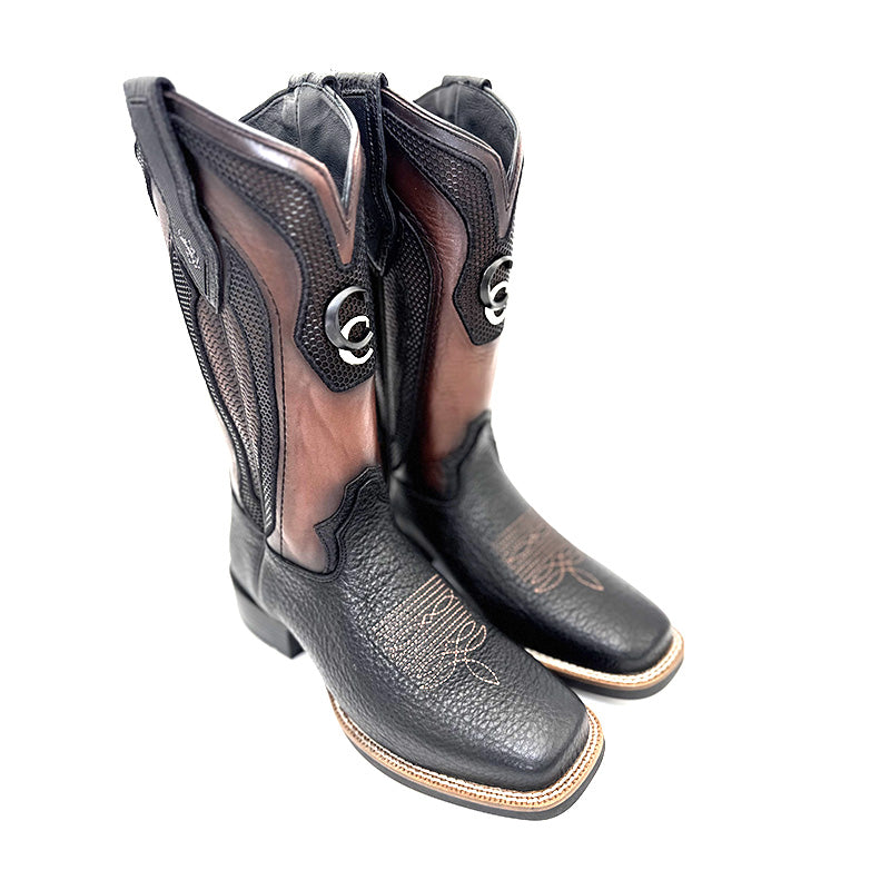 American Bison Black Western Boot CU982