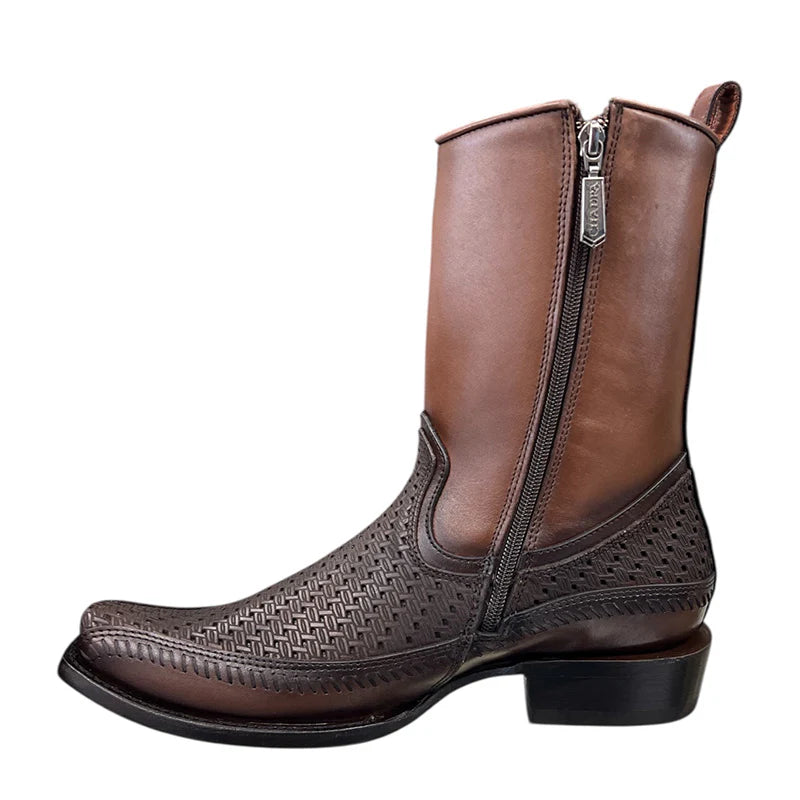 Honey Laser & Woven & Zipper Boot CU933