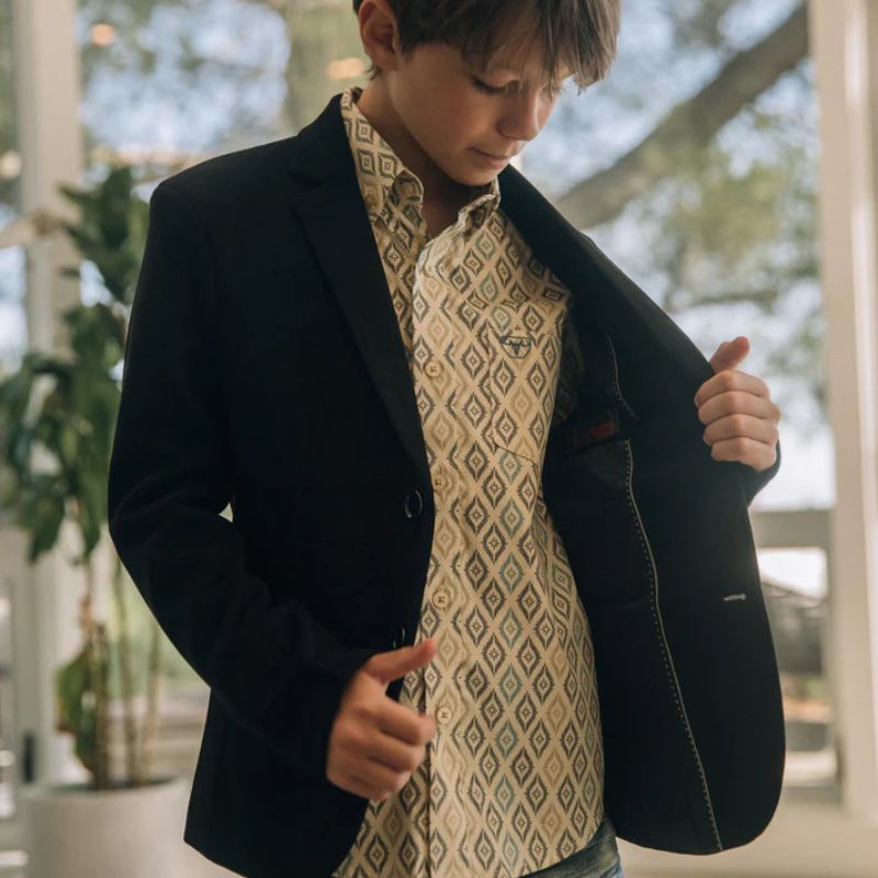 Premium Suede Solid Blazer BLK8387