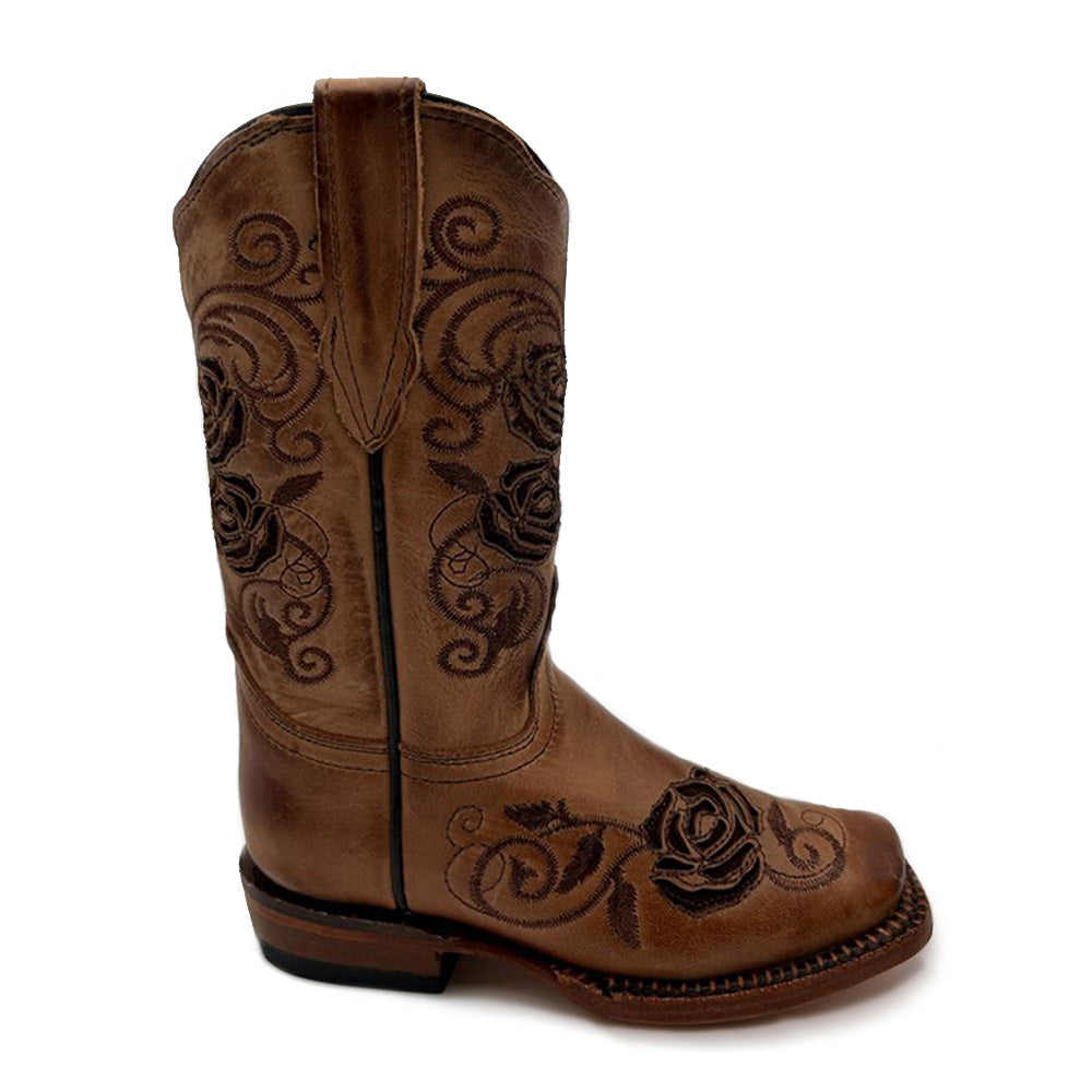 Burnished Sand Brown Rose Western Boot TMG205062