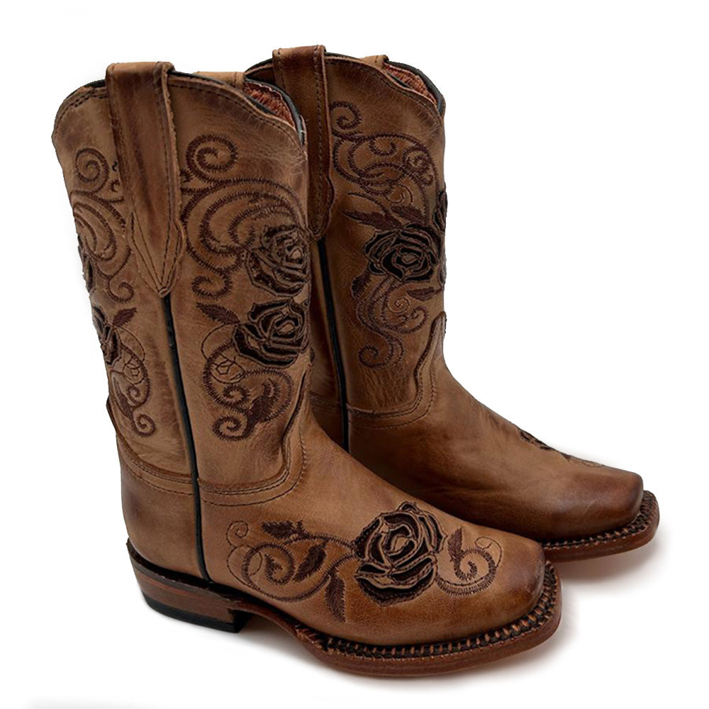 Burnished Sand Brown Rose Western Boot TMG205062