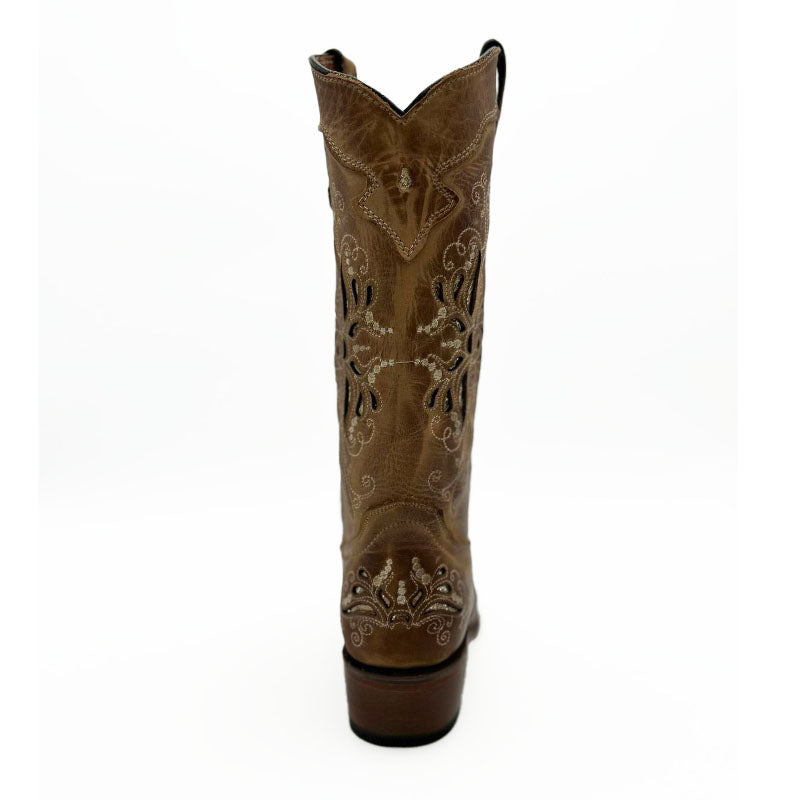 Sand Brown Butterfly Cowboy Boot TML205060
