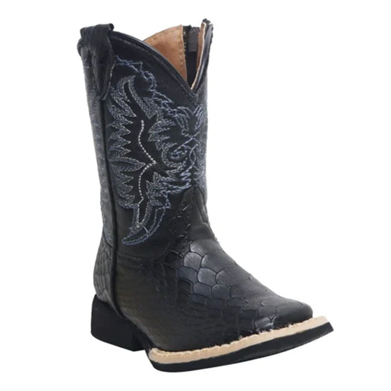 Infant Python Print Black Western Boot TMI200770