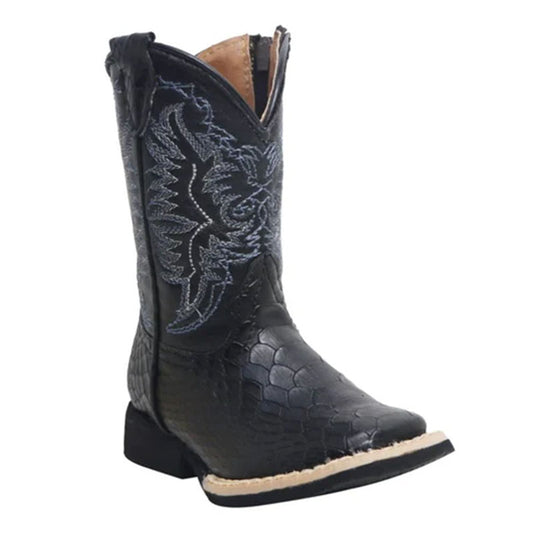Infant Python Print Black Western Boot TMI200770