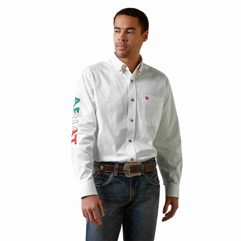 Team Logo Mexico White Denim Shirt 10040911