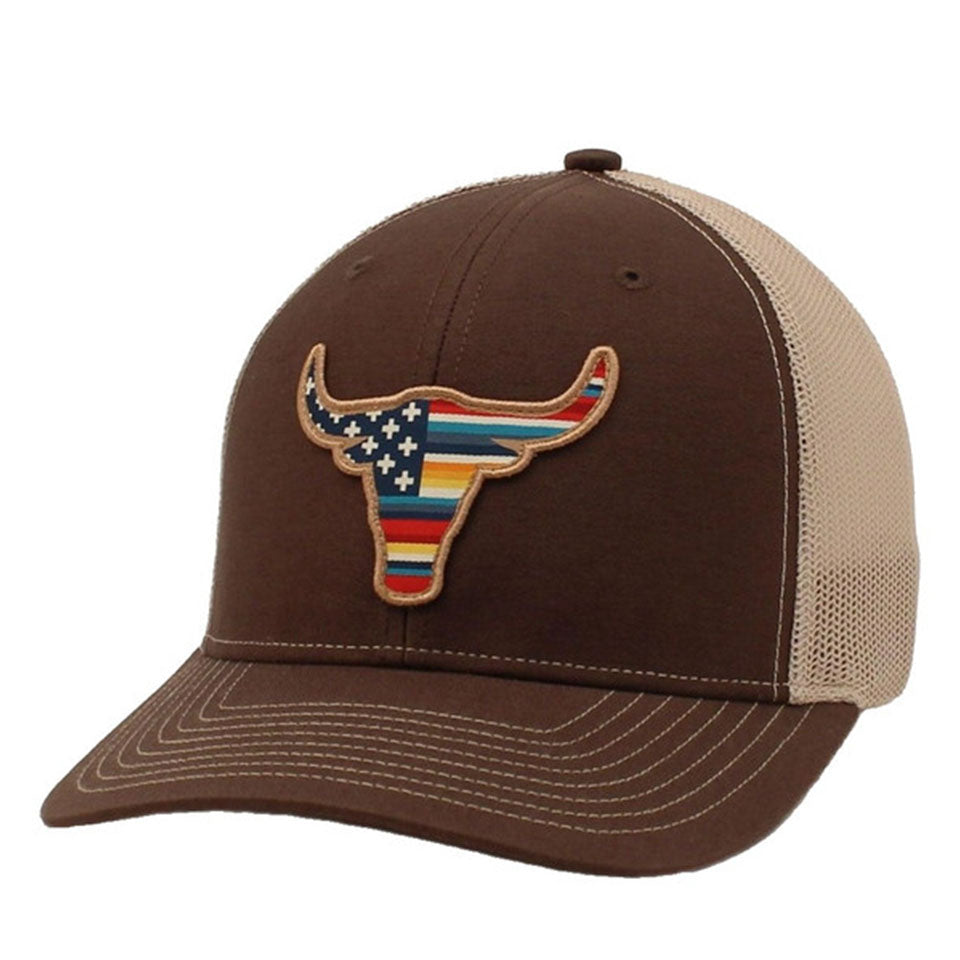 Ariat USA Flag Sarape Bull Brown Cap A300046002