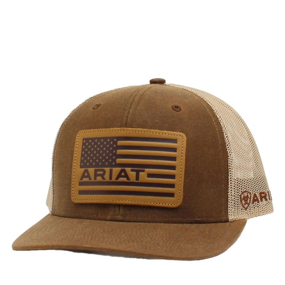 Ariat Oilskin USA Flag Brown Cap A300008902