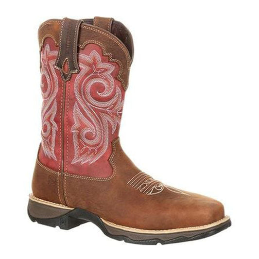 10" Wstrn Briar Brown and Rusty Red Work Boot DRD0220