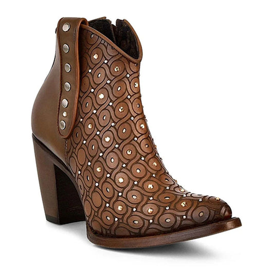 Maple Laser Crystals & Studs Casual Ankle Boot CU481