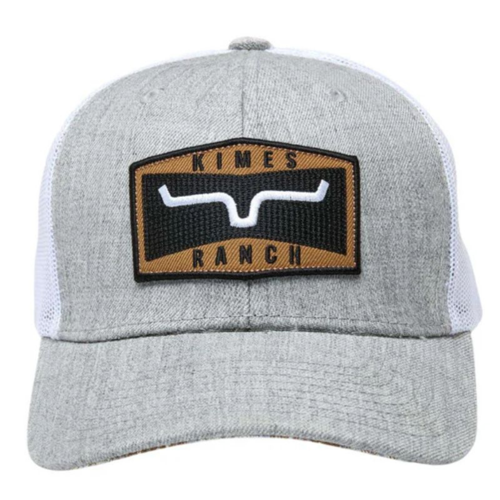 Front view of cap with a curved brim and embroidered logo patch.