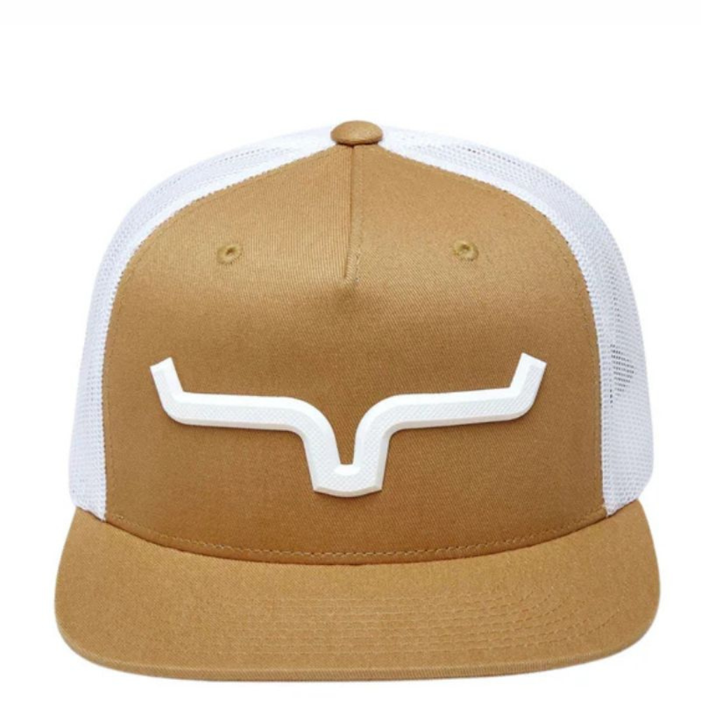 Front view showing the structured crown and flat brim design.