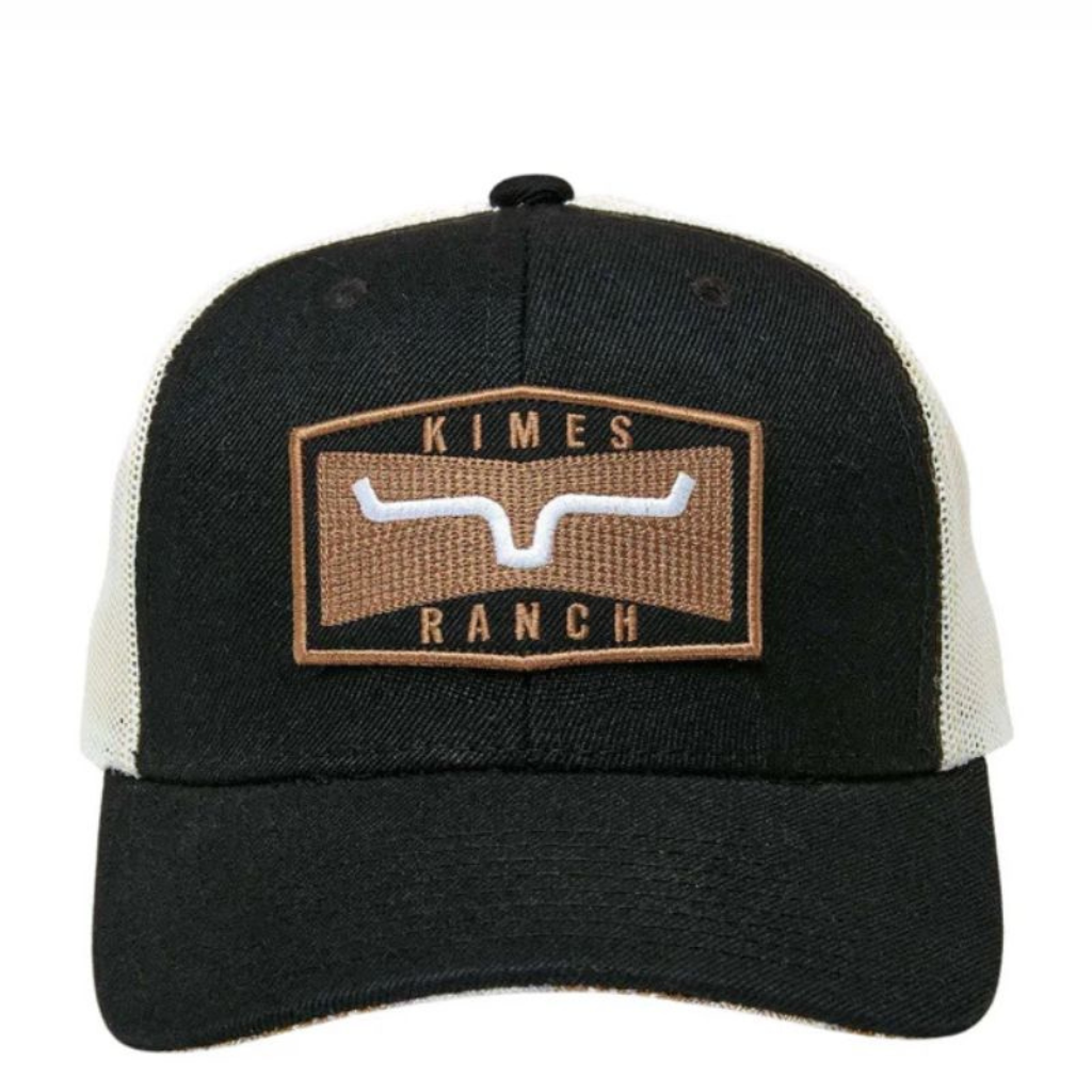 Centered front view showing the curved brim and logo patch details.