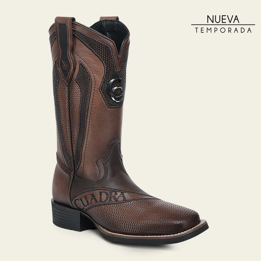 Honey Embroidery & Laser Square Toe Boot CU986