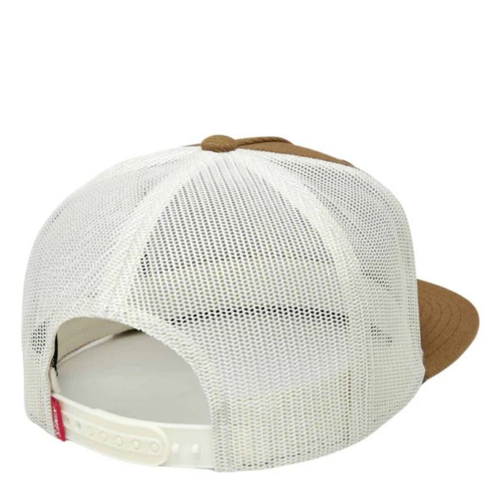 Back view displaying the white mesh and adjustable snapback closure.