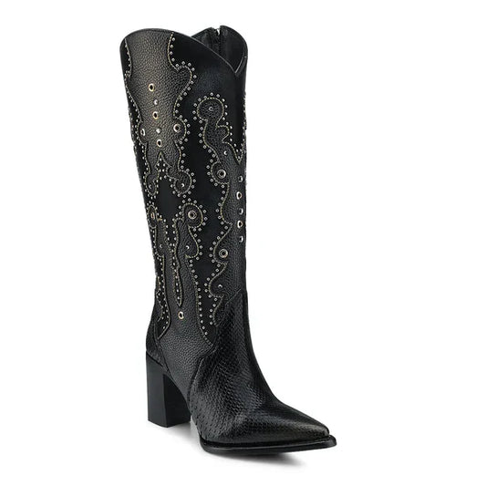 Black Wild Queen Phyton Boot CU869