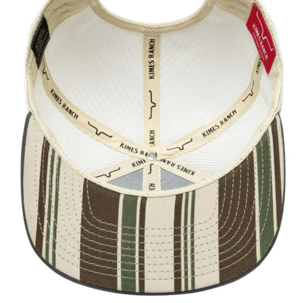 Inside view displaying the striped pattern under the brim.