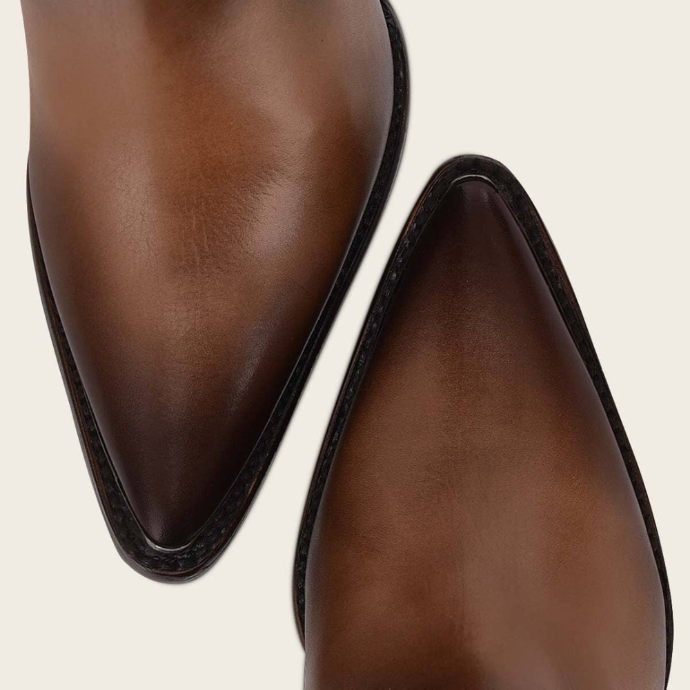 Pointed-toe shape with a sleek, polished finish.