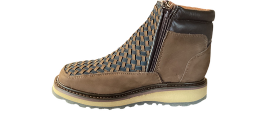 FB5006 FORZA BROWN & NAVY ANKLE BOOT ZIPPER