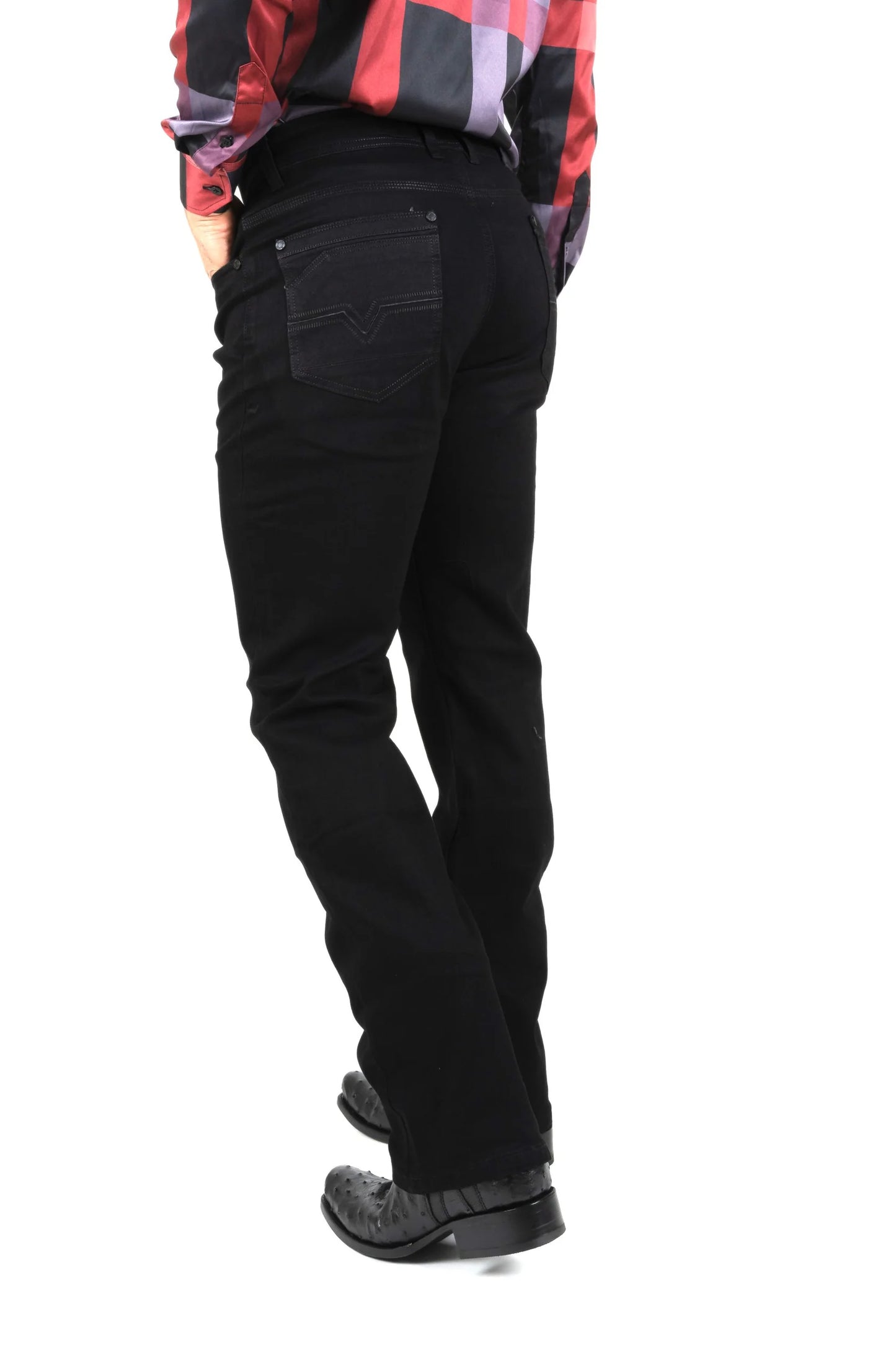BCJ7843 Men's Jet Black Boot Cut Jeans