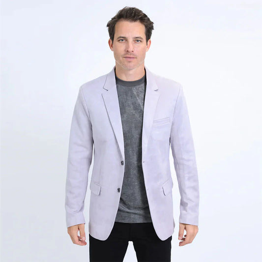 Gray Double Button Denim Jacket BLZ10537
