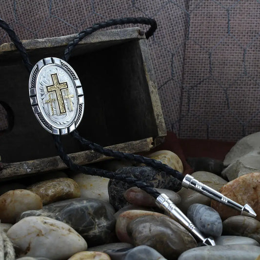 Silver Cross Bolo Tie BT26-855