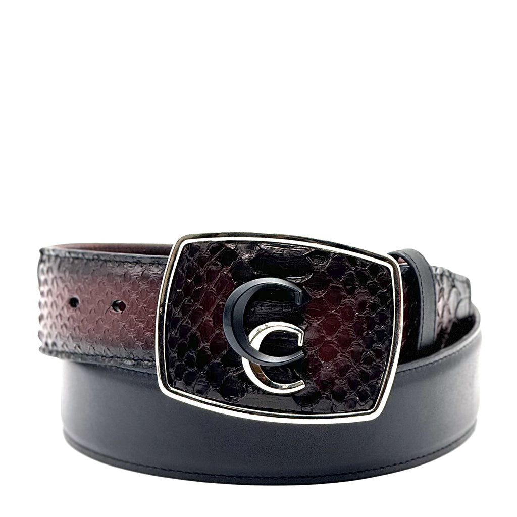 Black Cherry Python Exotic Belt BC324