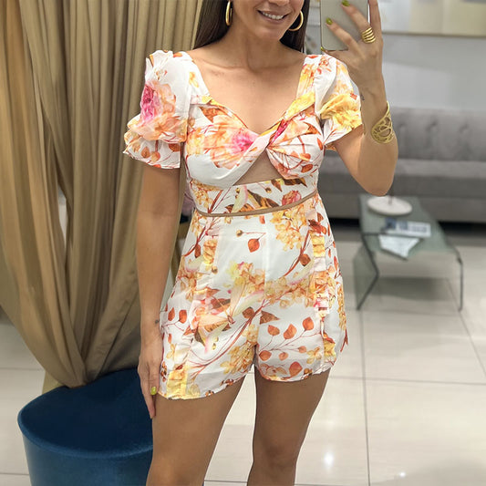 Orange Sweet Floral Matching Set Chicways CS13471
