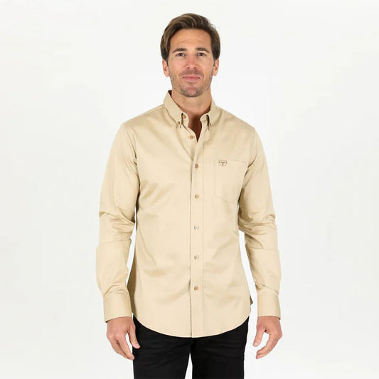 Mens Modern Fit Beige Shirt CTL9261