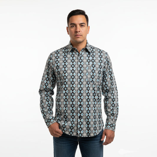 Satin Cotton Spandex Modern Fit Shirt CWL11064