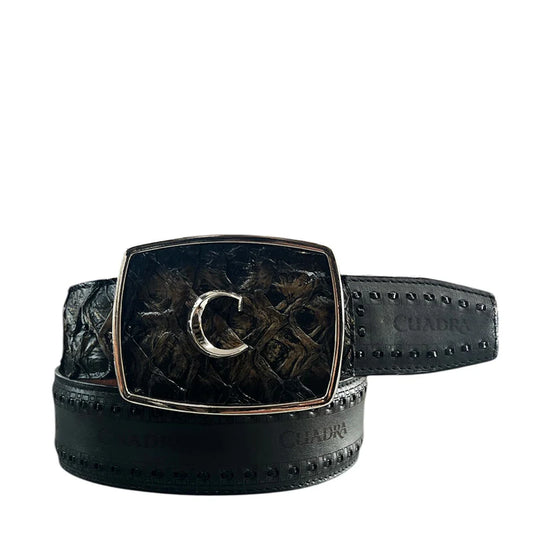 Cinturon Cuadra Pirarucu Negro BC425
