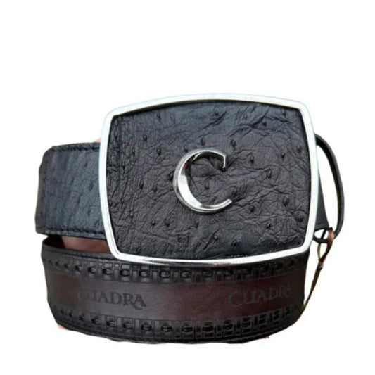 Black Ostrich Belt BC205