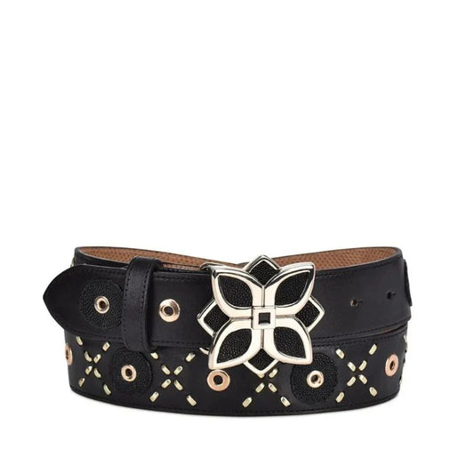 Black Stingray Studs & Woven Belt BC250