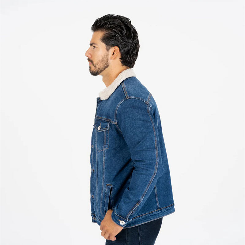 Mens Sherpa Lined Denim Jacket DMJ8841