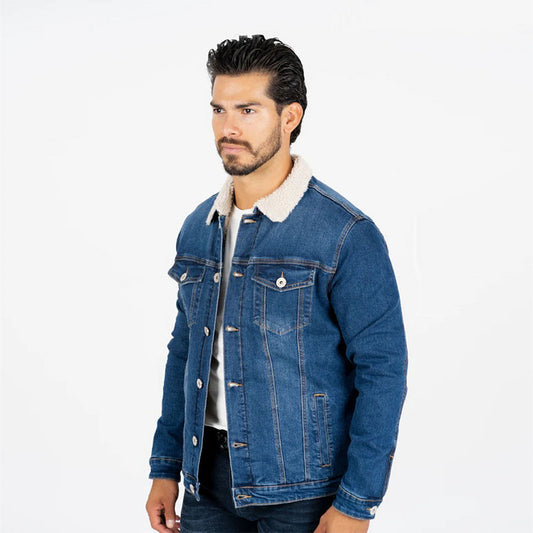 Mens Sherpa Lined Denim Jacket DMJ8841