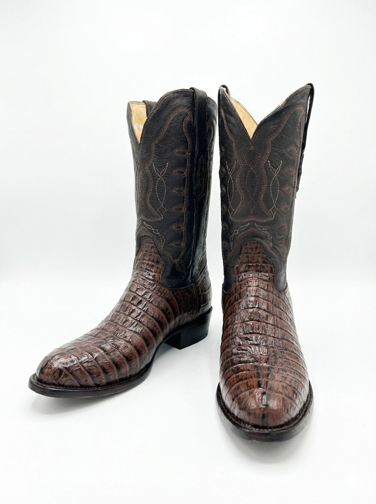 Brown/Black Print Caiman Cowboy Boot RPE201232