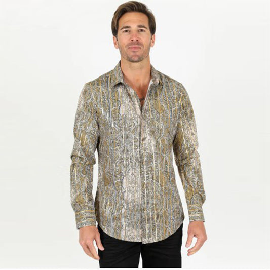 Platini Modern Fit Strech Foiled Shirt FPL9605