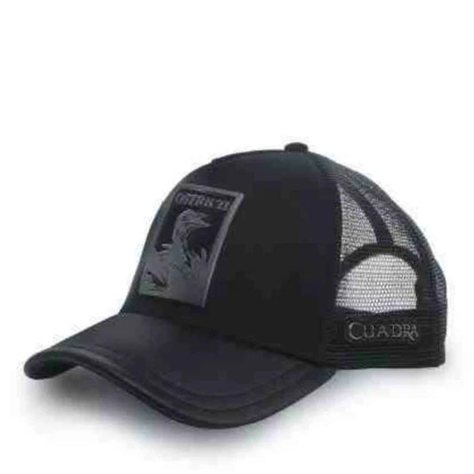 Black Ostrich Patch Cap CC116
