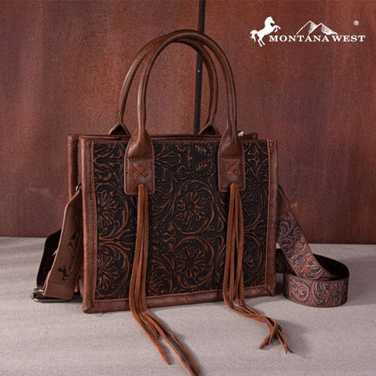 Brown Embossed Bag MW1268-8120SBR