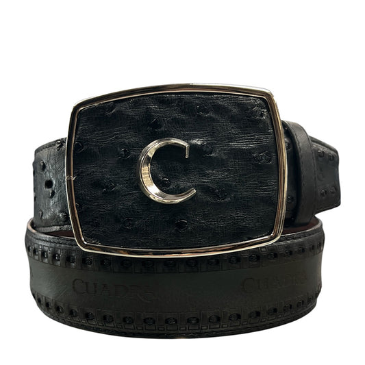 Navy & Black Ostrich Laser & Wolven Belt BC421